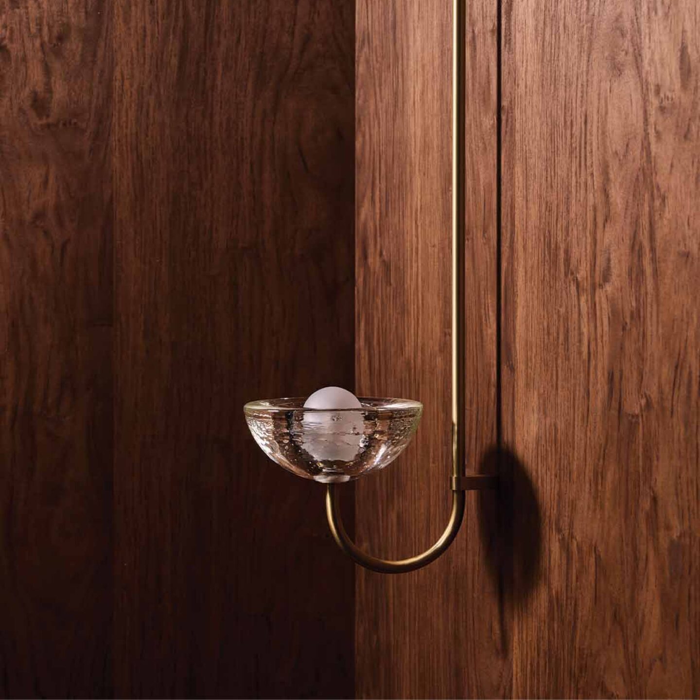Aurelia Wall Light Small Cast Glass, Brass